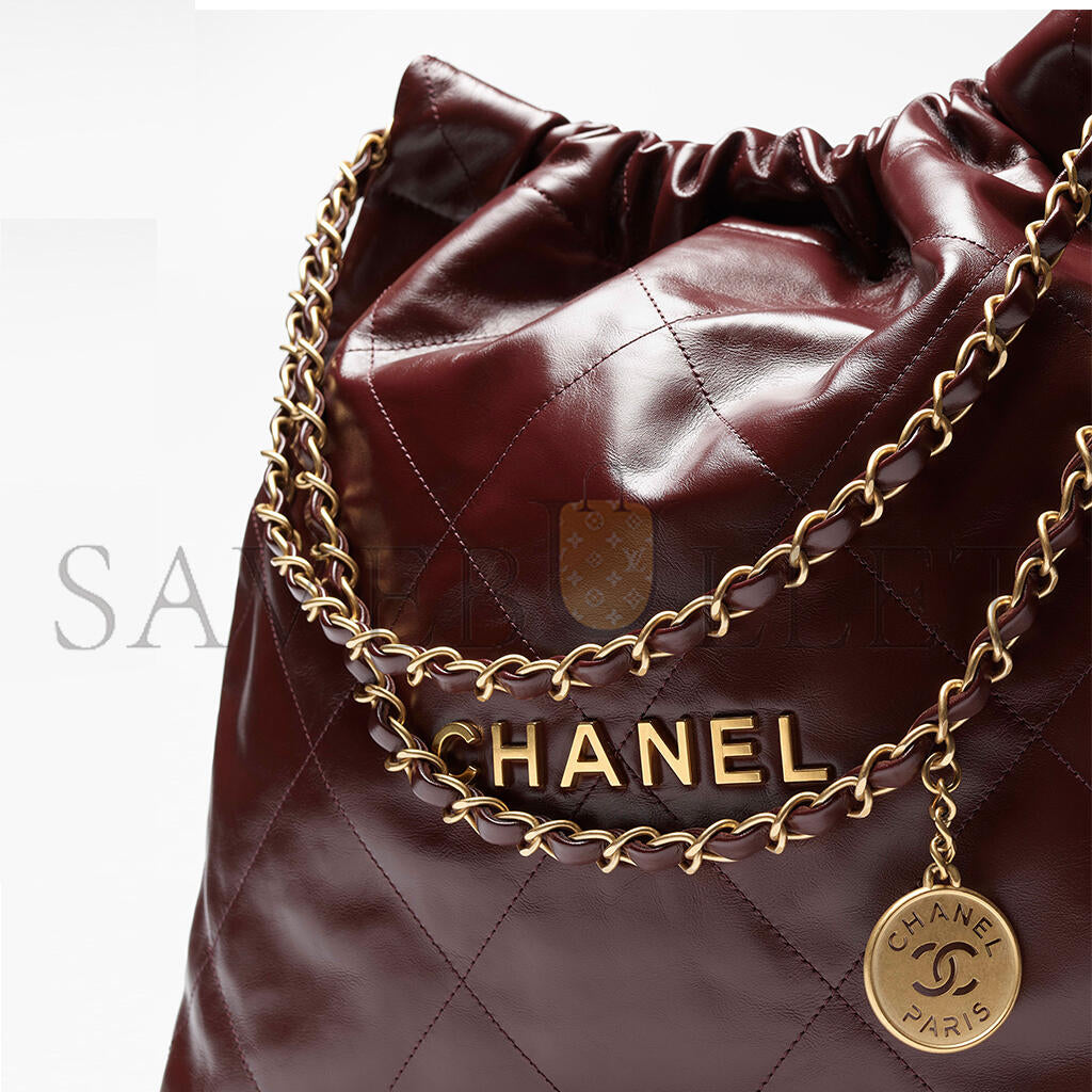 シャネル マスター22 ハンドバッグ シャイニーカーフスキン&ゴールドトーンメタル AS3261 (42*36*8cm)