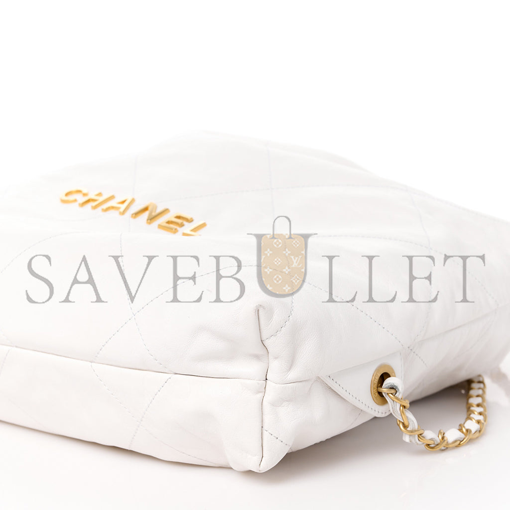 シャネル マスター シャイニーカーフスキン キルティング シャネル 22 バックパック ホワイト (34*29*10.5cm)