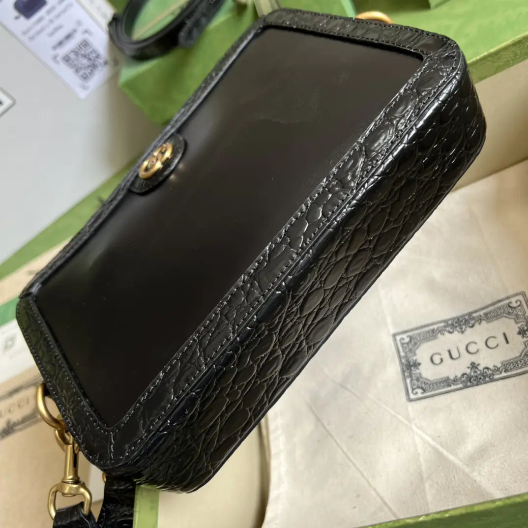 ダブルGクロコダイルショルダーバッグ