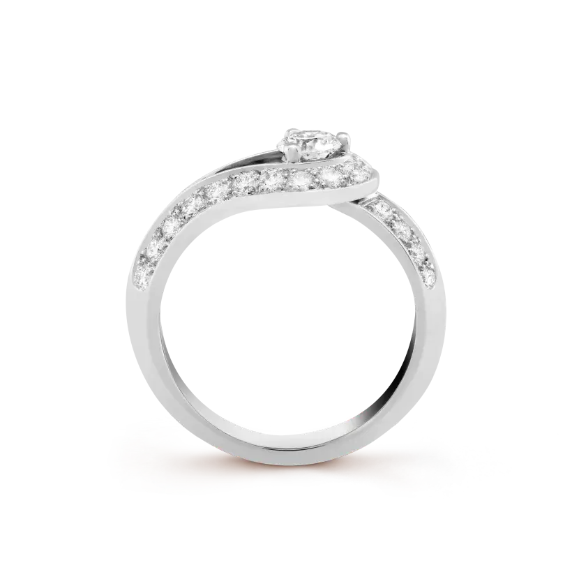 ヴァン クリーフ&アーペル クチュール シングル ダイヤモンド リング 新着、0.30 カラット DIF グレード ダイヤモンド