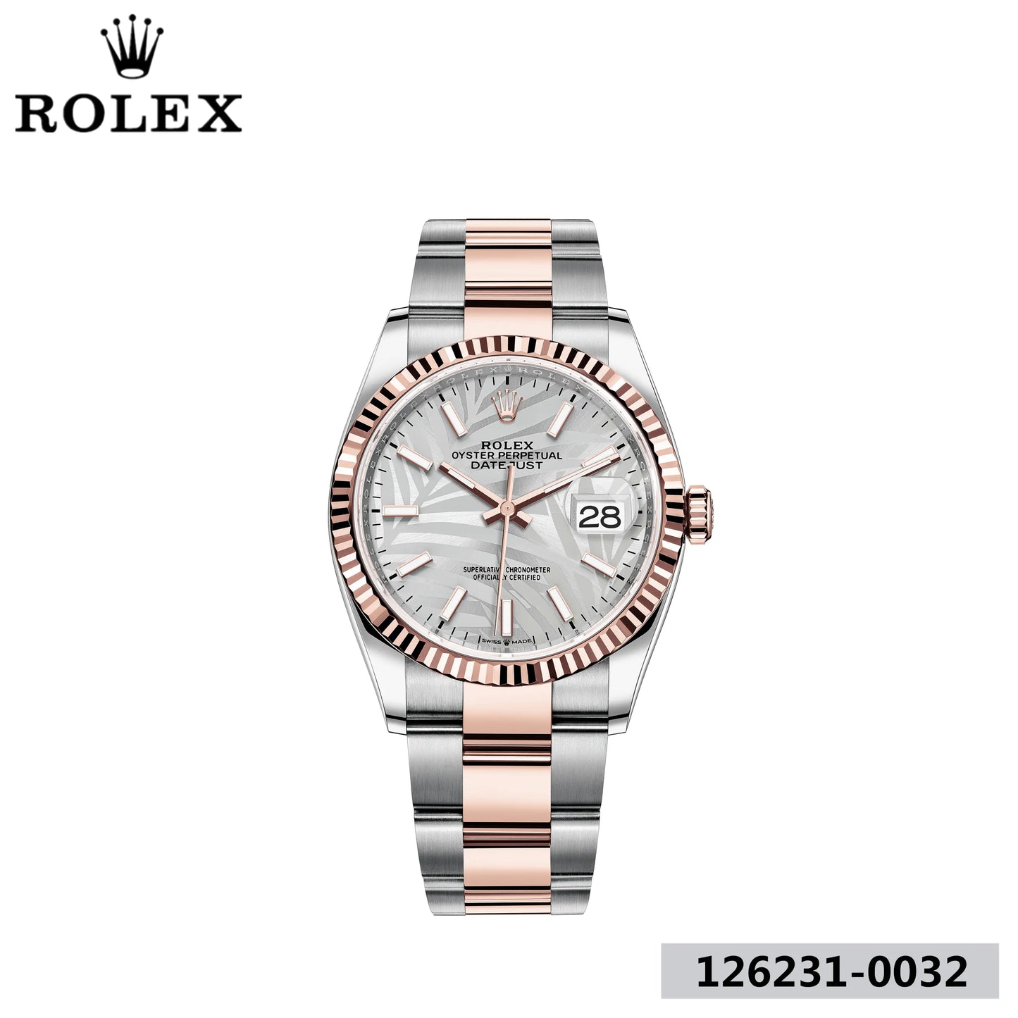 デイトジャスト 36 オイスター 36 mm オイスタースチール&エバーローズゴールド
