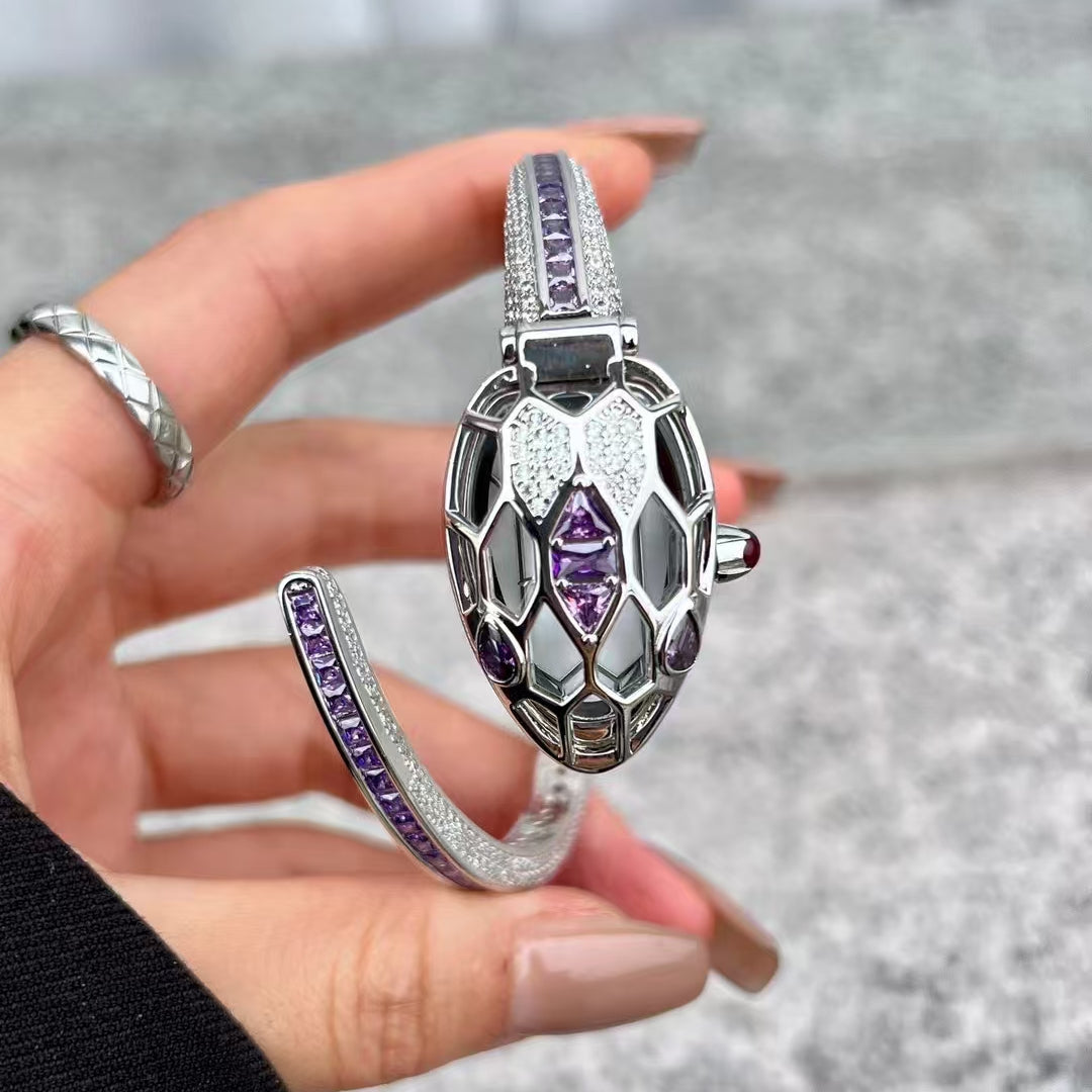 ブルガリ スネークブレスレット ダイヤモンド クラムシェルウォッチ