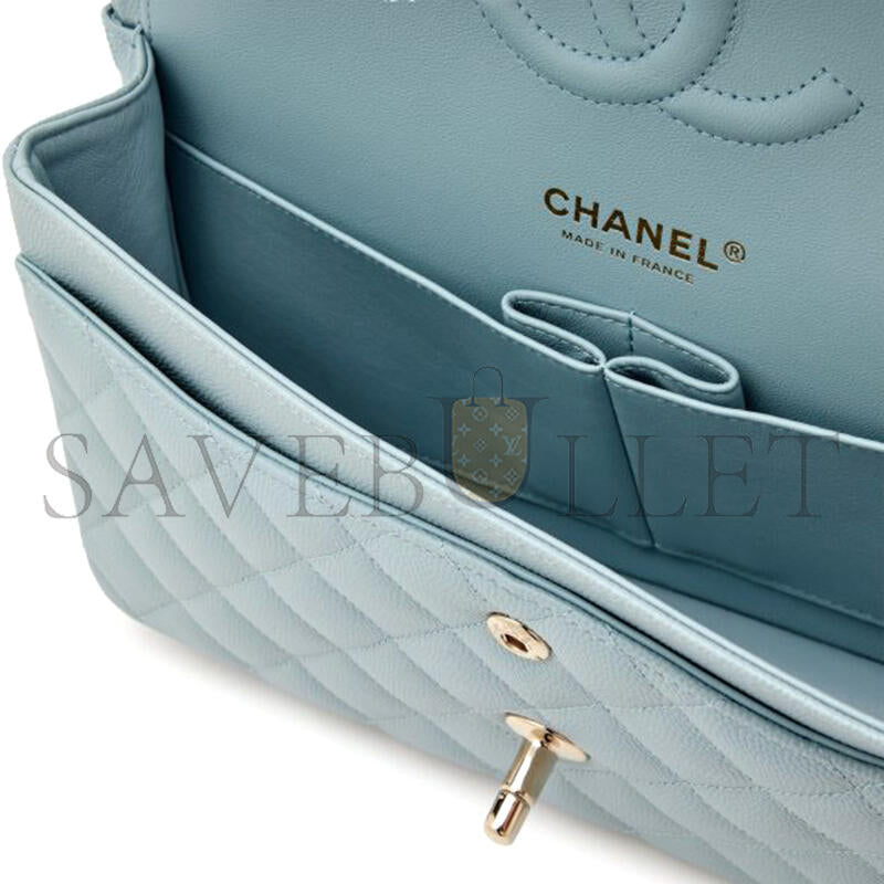 シャネル キャビア キルティング ミディアム ダブルフラップ 1301452 (25*15*7cm)