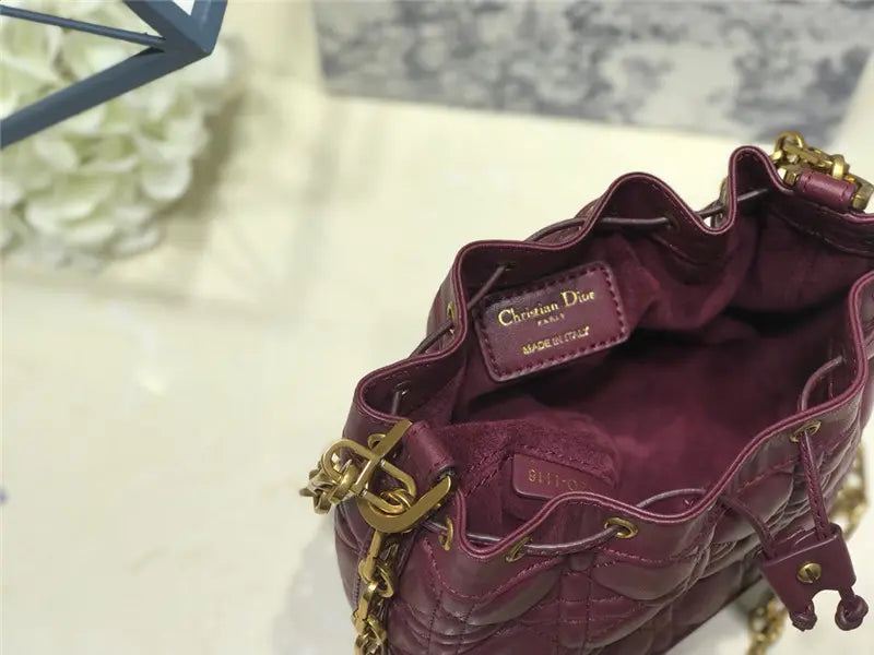 ミスディオール バケットバッグ 赤ワイン