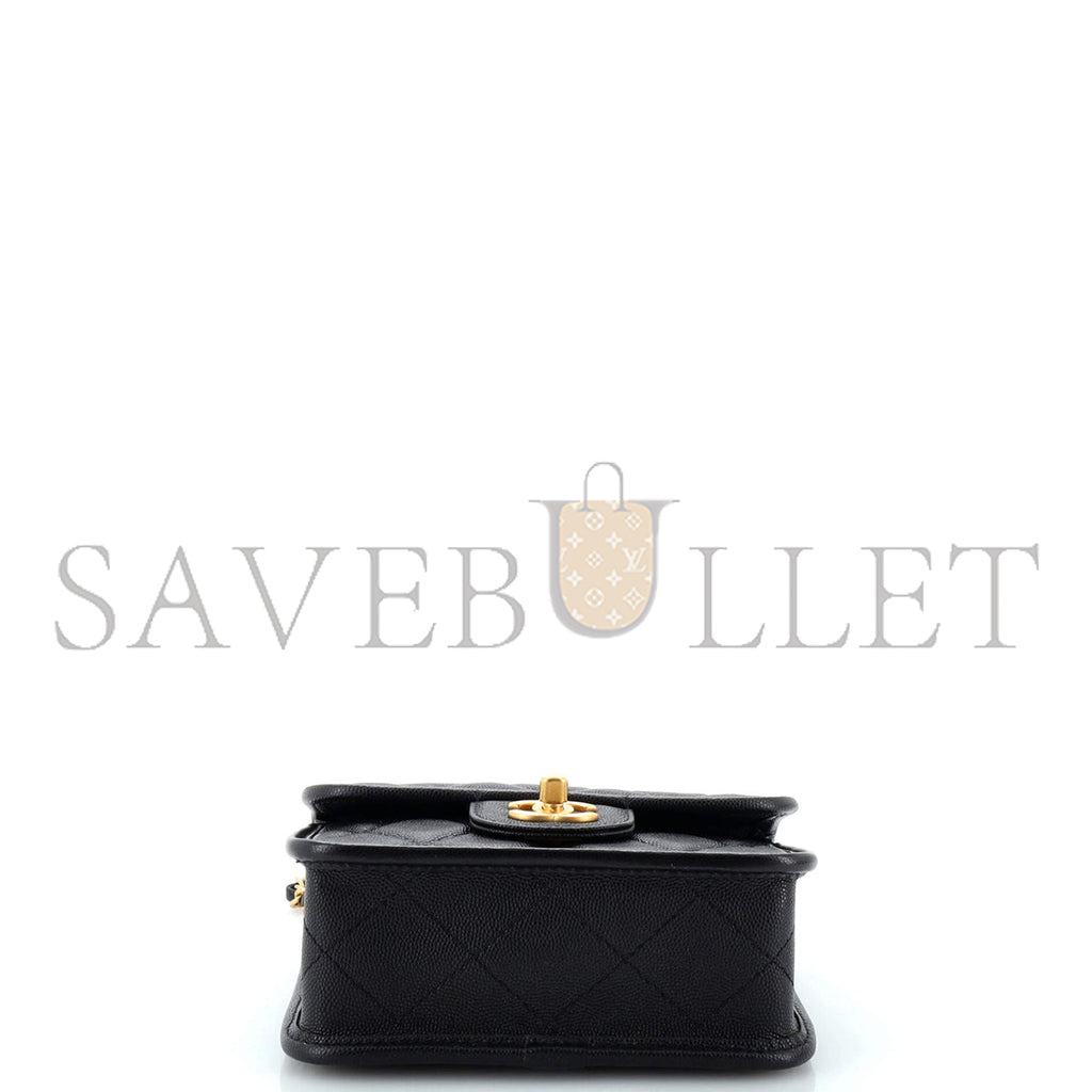 シャネル マスタースクール メモリー トップハンドル フラップバッグ キルティング キャビア ミニ AS3652 (20.5×17×6cm)