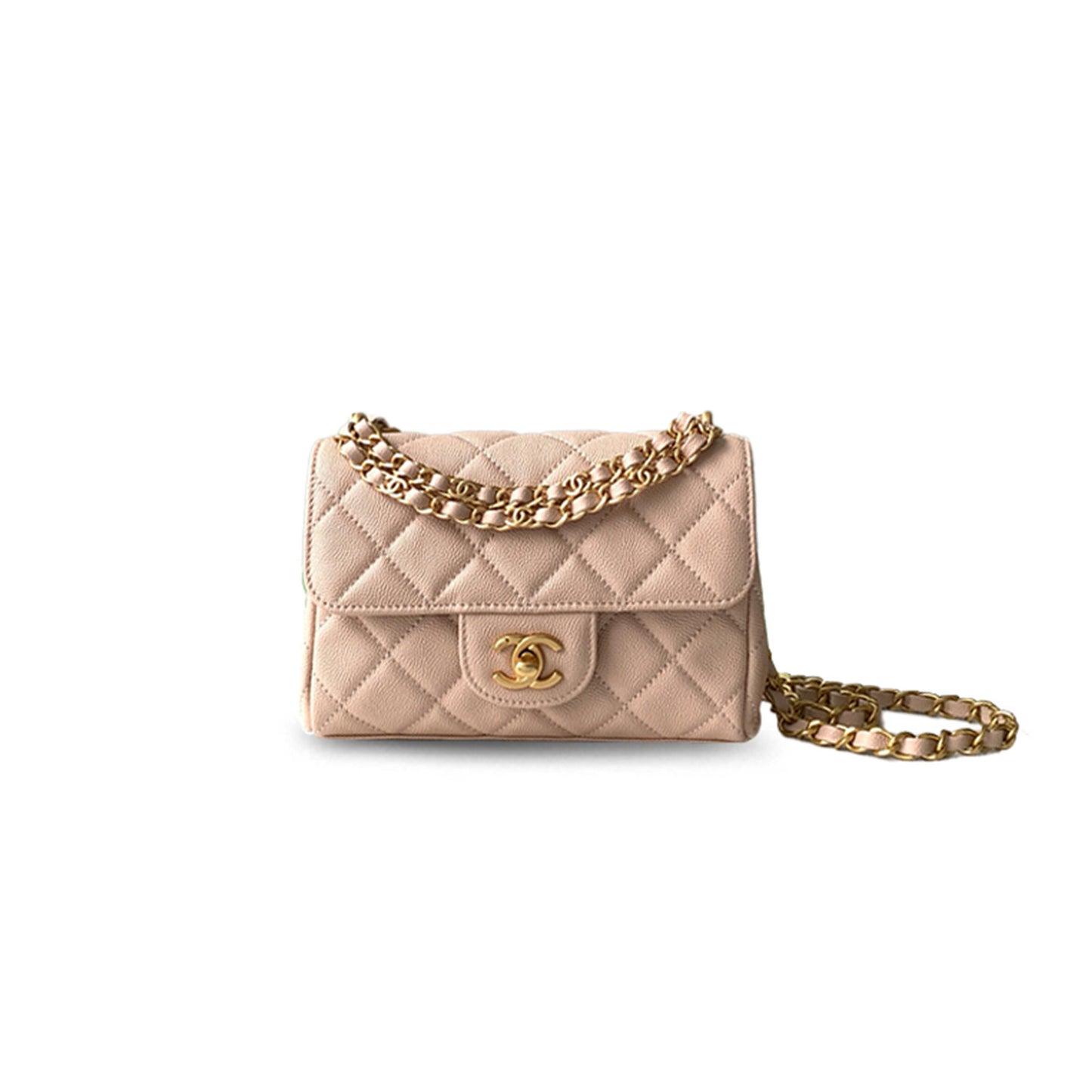 シャネル キャビア ダブルチェーン フラップバッグ AS5239 (18*13*5.5cm)