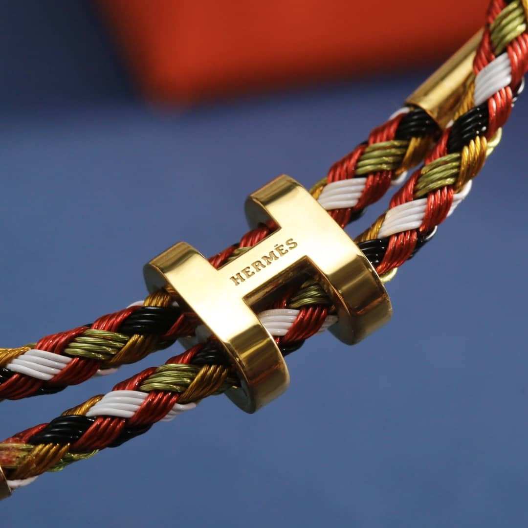 高品質エルメス 調節可能なHロープブレスレット