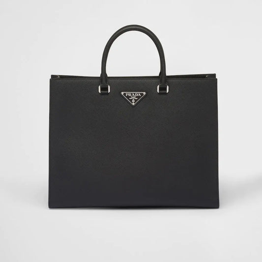 ★PRADA直営店★ブラック サフィアーノレザー トートバッグ