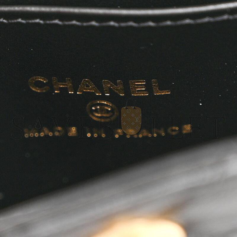 シャネル マスターシャイニーエイジドカーフスキン キルティングケリー ミニナノショッパー AP3435 (12.5×8×4cm)