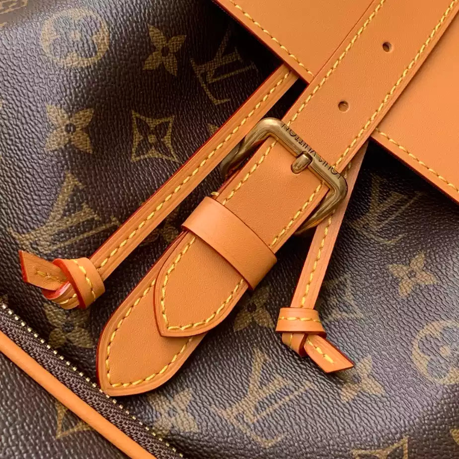 トリオ バックパック モノグラム ブラウン キャンバス ゴールドトーン – LW162