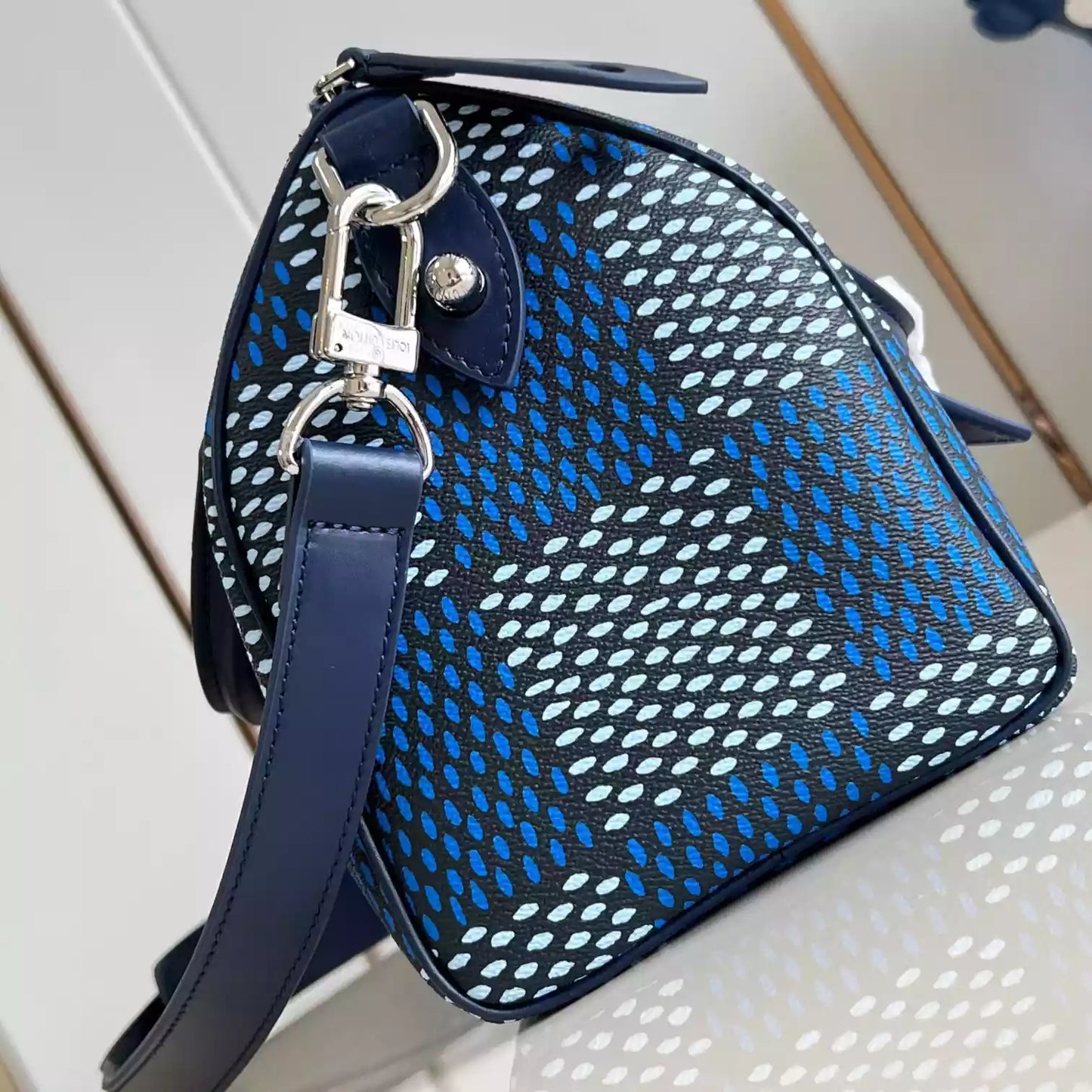 スピーディ 25 バンドリエール ブルー ダミエ ヘリテージ キャンバス N40691 – LW432