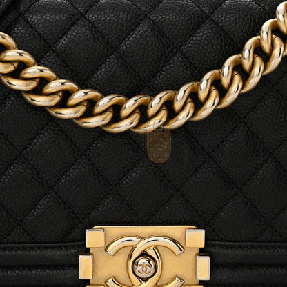 シャネル マスター キャビア キルティング ミディアム ボーイ フラップ A67086 (25*15*9cm)