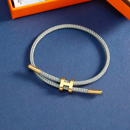 高品質エルメス 調節可能なHロープブレスレット