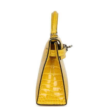 エルメス ケリー・セリエ 20 ミモザ シャイニーアリゲーター パラジウム金具