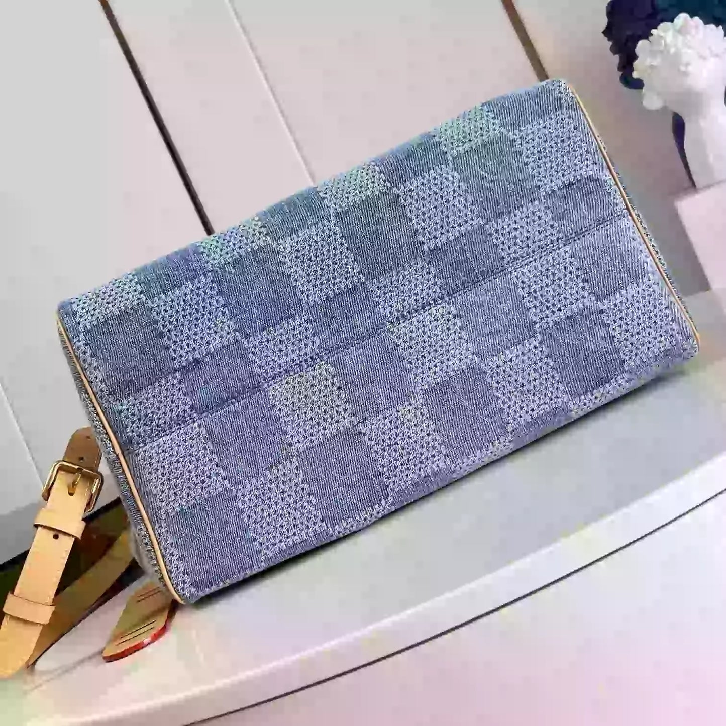 スピーディ 40 バンドリエール ブルー ダミエ デニム 3D N40701- LW377