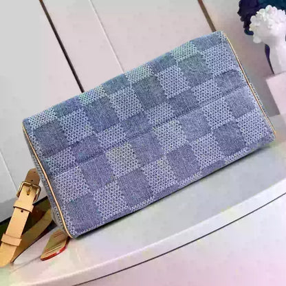 スピーディ 40 バンドリエール ブルー ダミエ デニム 3D N40701- LW377