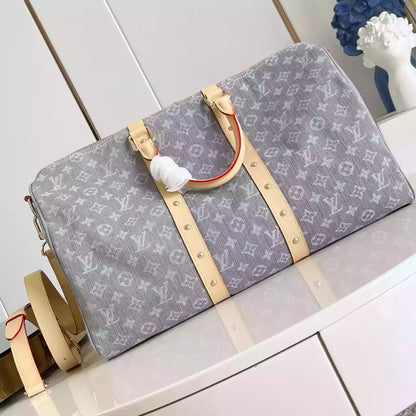 キーポル バンドリエール 45 バッグ クラウディグレー モノグラムデニム – LW307