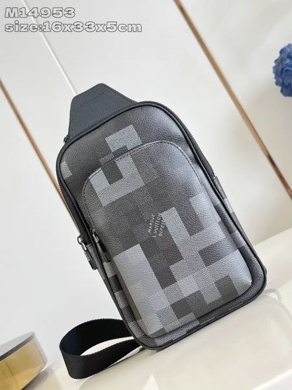 アベニュー スリングバッグ ブラック ダモフラージュ ブラック キャンバス M14953 – LW412