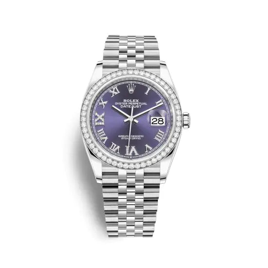 デイトジャスト 36 ウォッチ : ホワイトロレゾール - オイスタースチール＆18 CT ホワイトゴールド - M126284RBR-0013