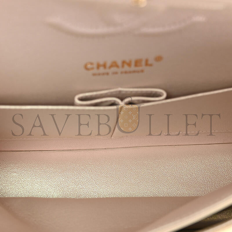 シャネル イリデッセント ラムスキン キルティング ミディアム ダブルフラップ 1404212 (25*15*6cm)