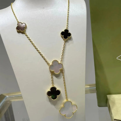 ヴァン クリーフ＆アーペル 四つ葉のクローバー カルセドニー 6花ネックレス 6色