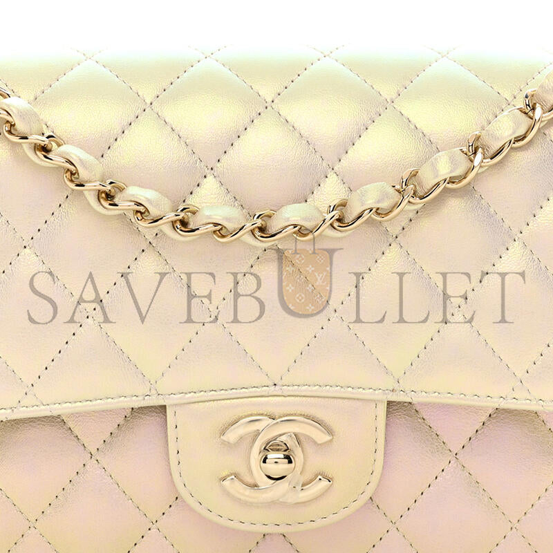シャネル イリデッセント ラムスキン キルティング ミディアム ダブルフラップ 1404212 (25*15*6cm)