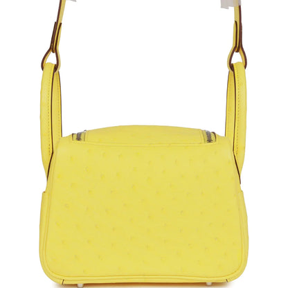 エルメス ミニ リンディ ジョーヌ シトロン オーストリッチ パラジウム金具