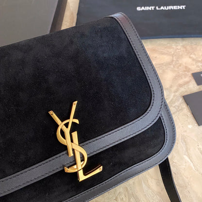 ソルフェリーノ ミディアム ソフトサッチェル（スエード＆スムースレザー）