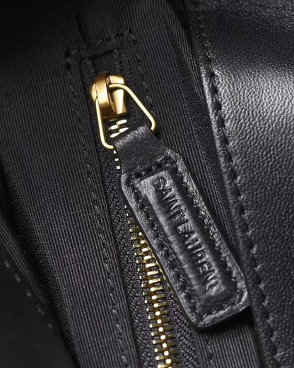 サンローラン ラムスキン キルティング マキシ イケア ショッピングトート ブラック