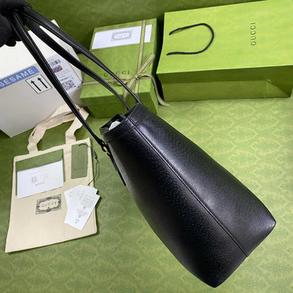 OPHIDIA ミディアム トートバッグ（ブラックレザー）