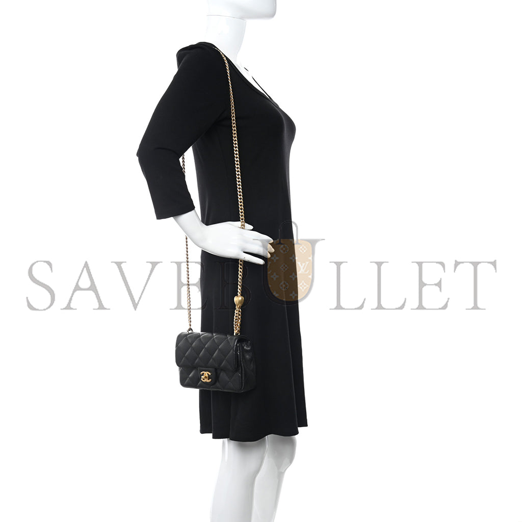 シャネル マスターハート アジャスタブルバックル ミニフラップバッグ (19×12×8cm)