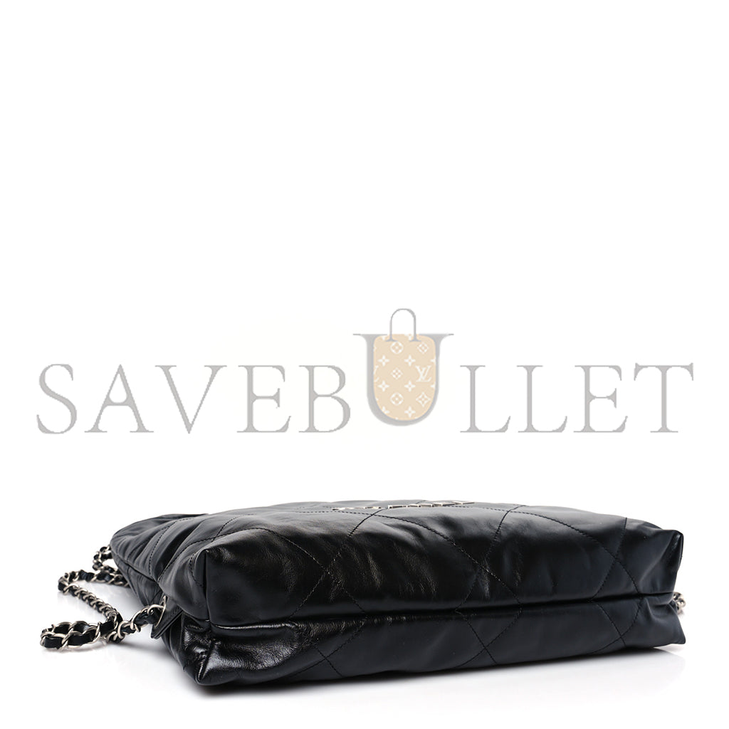 シャネル マスター シャイニーカーフスキン キルティング シャネル 22 バックパック ブラック (34×29×10.5cm)