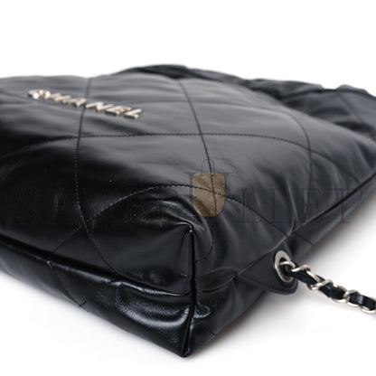 シャネル マスター シャイニーカーフスキン キルティング シャネル 22 バックパック ブラック (34×29×10.5cm)