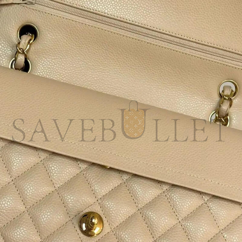 シャネル キャビア キルティング ミディアム ダブルフラップ 1507170 (25.5×15.5×6.5cm)