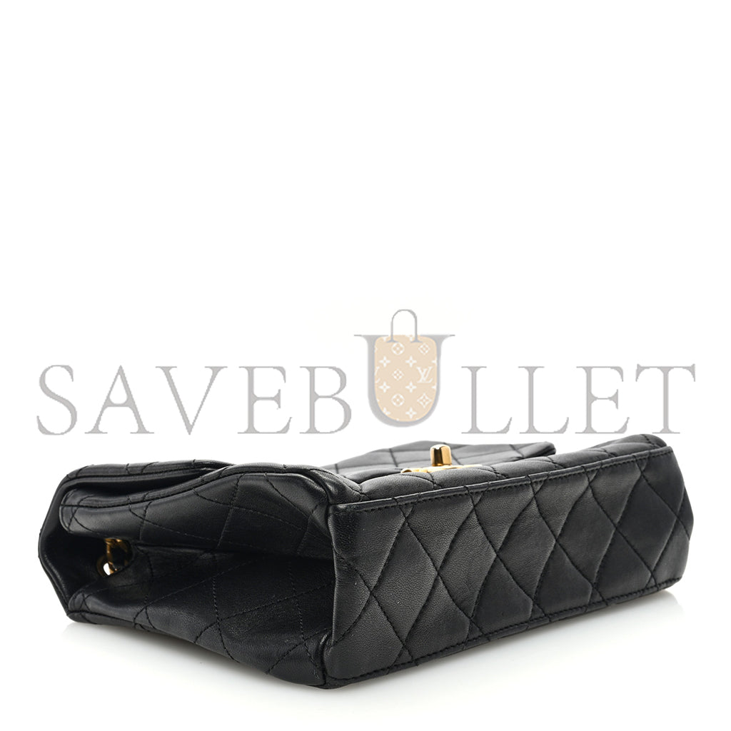 シャネル マスター ラムスキン キルティング チェーン レタートル スクエア フラップ ブラック (23*17*8cm)