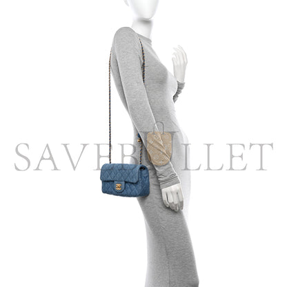 シャネル マスターデニム キルティング ミニ パール クラッシュ レクタンギュラー フラップ ブルー (20×13×7cm)