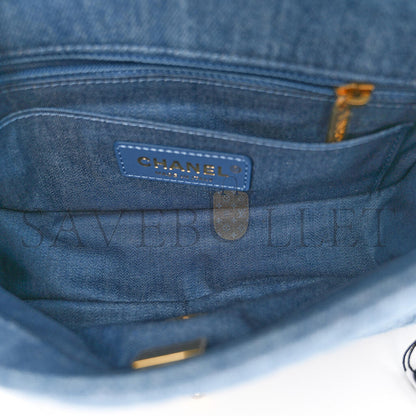 シャネル マスターデニム キルティング ミニ パール クラッシュ レクタンギュラー フラップ ブルー (20×13×7cm)