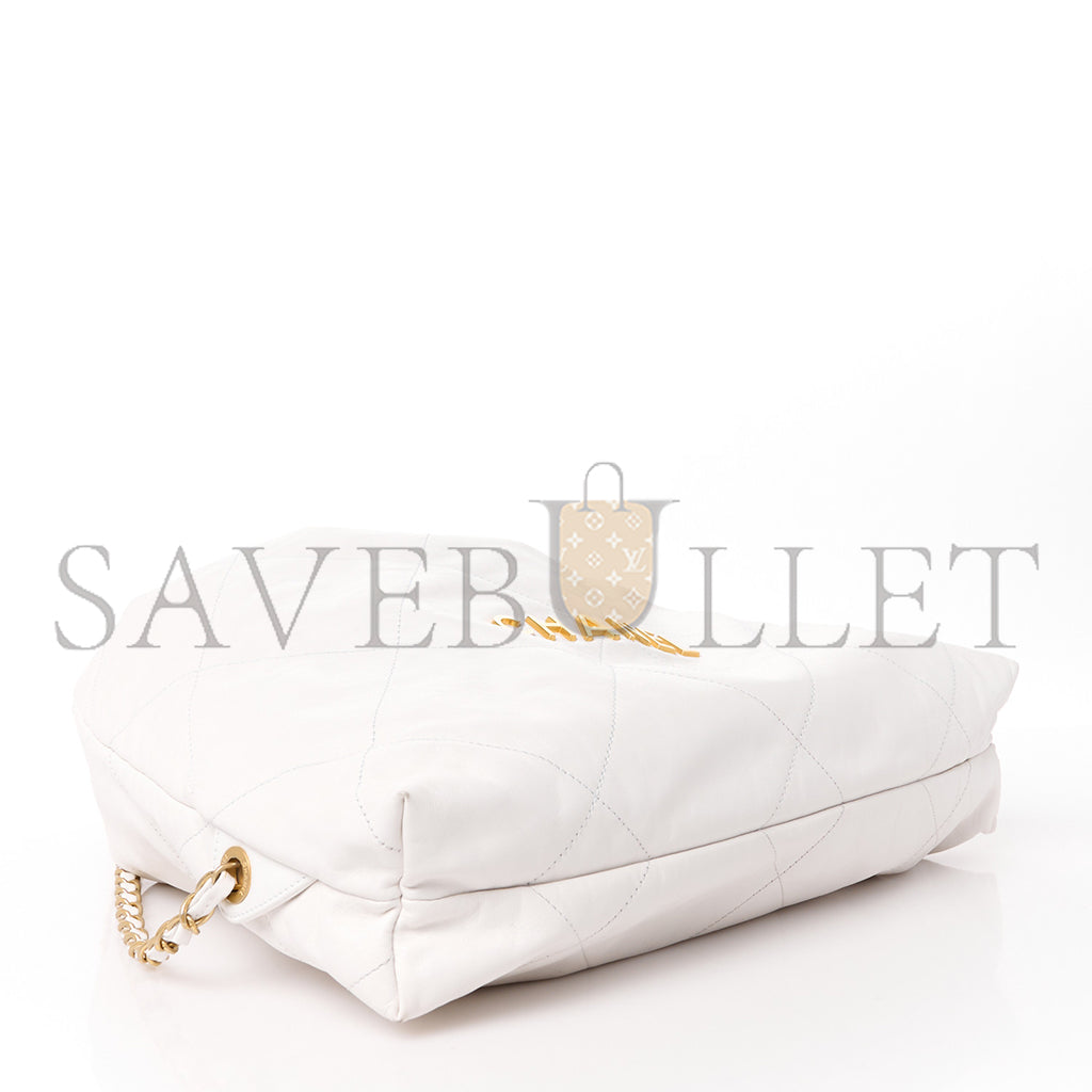 シャネル マスター シャイニーカーフスキン キルティング シャネル 22 バックパック ホワイト (34*29*10.5cm)