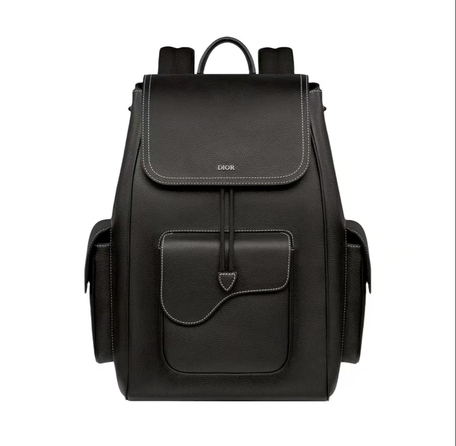 サドル バックパック ブラック ディオール オブリーク ジャカード＆グレインカーフスキン