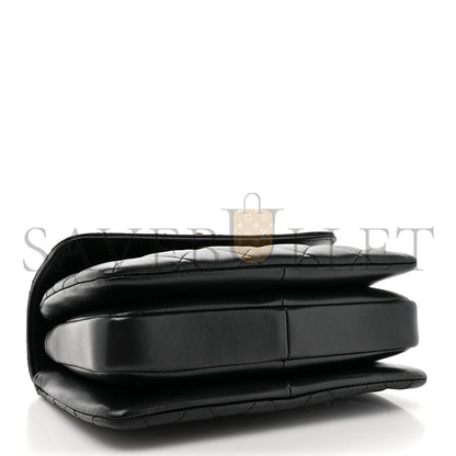 シャネル マスターラムスキン キルティング ミニ トレンディ CC デュアルハンドル フラップバッグ ブラック�(20*14*6cm)