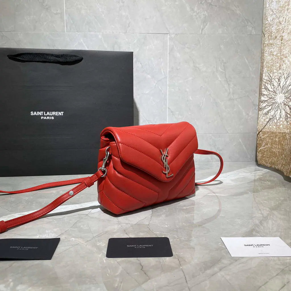 YSL 630951 サンローラン ルル トイバッグ マトラッセ レザー レッド