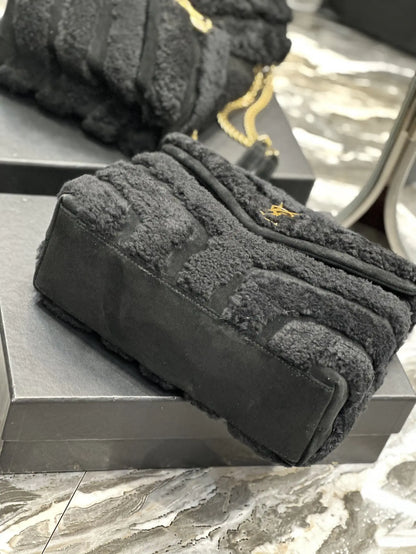 キルティングYレザー、サテン、スパンコールのルル スモールチェーンバッグ