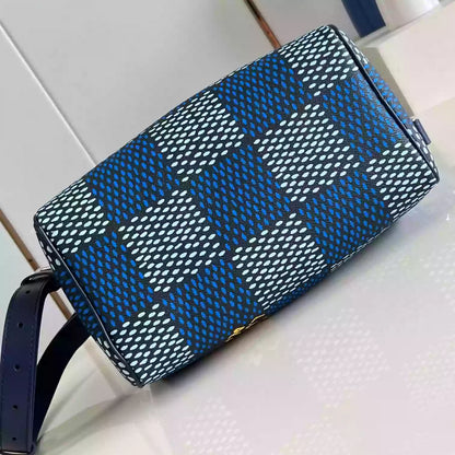 スピーディ 25 バンドリエール ブルー ダミエ ヘリテージ キャンバス N40691 – LW432