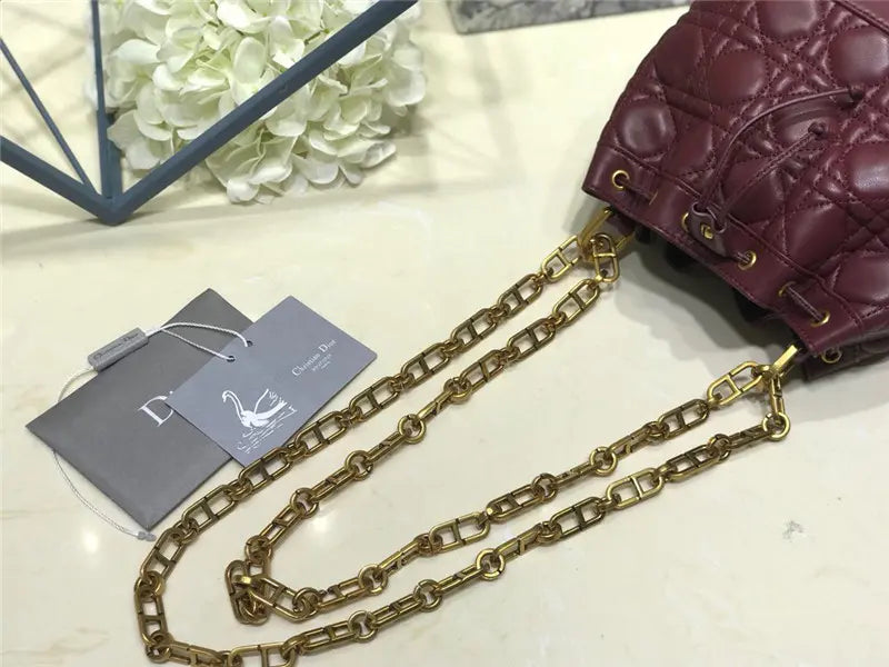 ミスディオール バケットバッグ 赤ワイン