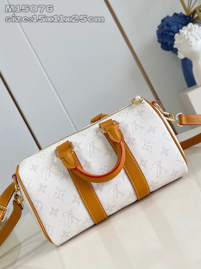 キーポル バンドリエール 25 ブラウン モノグラム ヘリテージ キャンバス M15076 – LW417