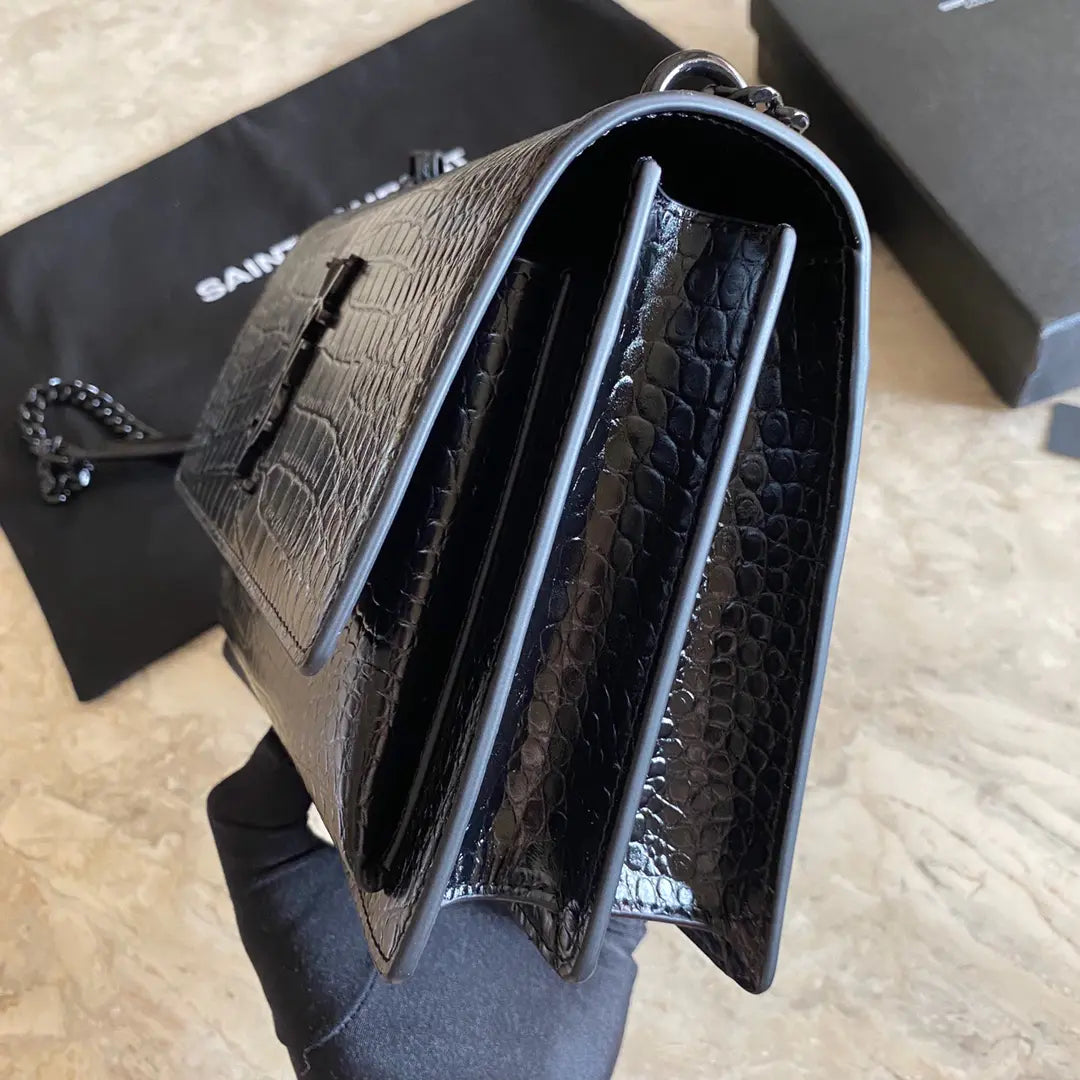 マンハッタン ミディアム ショッピングバッグ（箱入り）サンローラン レザー