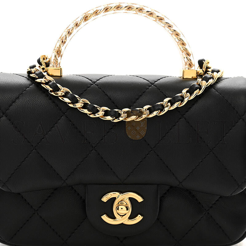 シャネル マスターラムスキン キルティングレジン ミニトップハンドルフラップ AS4847 (19×12×6cm)