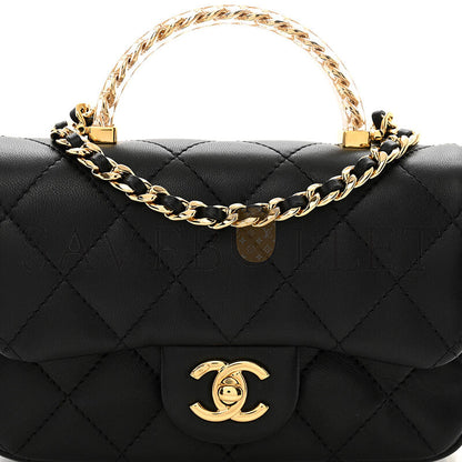 シャネル マスターラムスキン キルティングレジン ミニトップハンドルフラップ AS4847 (19×12×6cm)