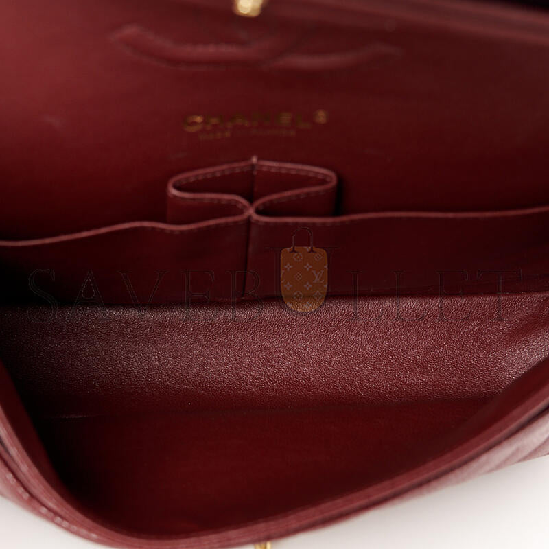 シャネル キャビア キルティング ミディアム ダブルフラップ 1635335 (25*15*7cm)