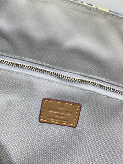 クリストファー MM ネイビーブルー モノグラム サーフィン キャンバス – LW163